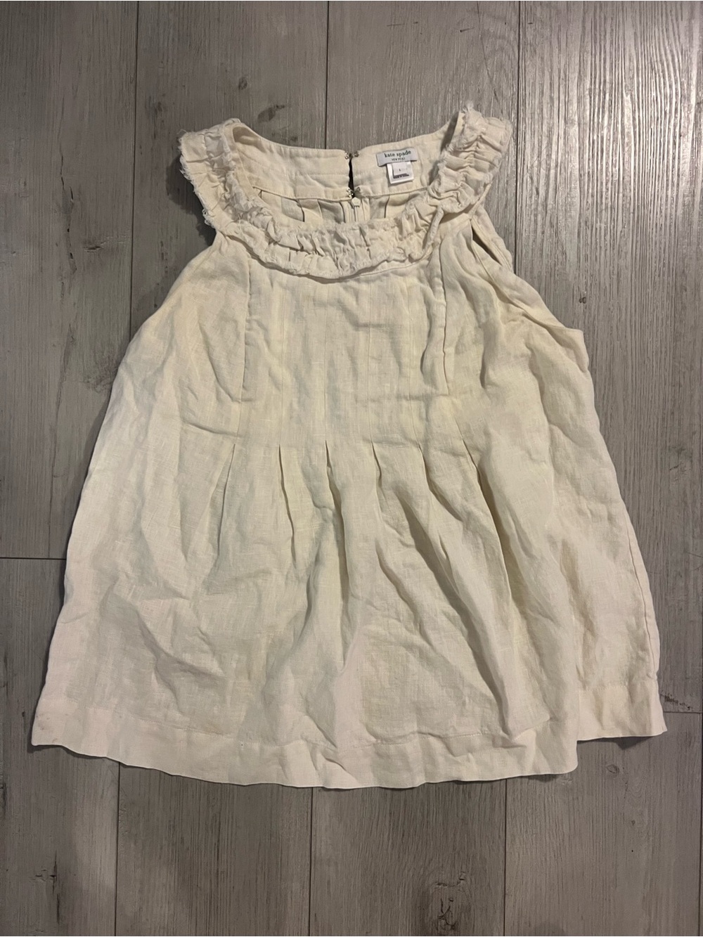 kate spade Cream Ruffle-Trim Sleeveless babydoll top